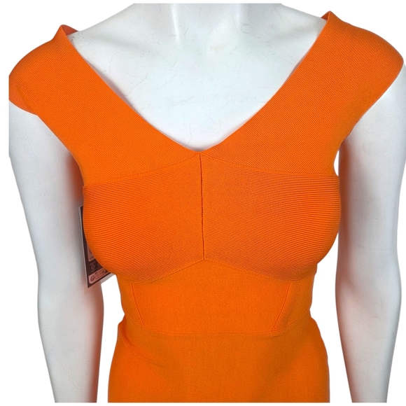 Marciano Guess Bandage Dress Y2K Bodycon NEW Womens XS Orange Cocktail Party - Picture 5 of 14